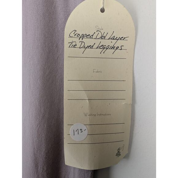 NWT Krista Larson Cropped Double Layer Tie Dyed Mesh Leggings Taupe O/S - Picture 5 of 10